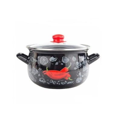 Кастрюля Gusto эмаль 24 см 5,7 л Перчинка GT-T-124-P