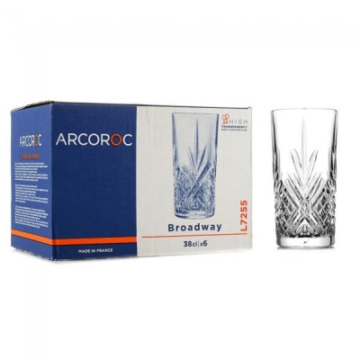 Набор стаканов высоких Arcoroc Бродвей/Зальцбург 380 мл 6 пр P4183/P4185