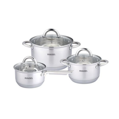 Набор посуды Ringel Leipzig 6 пр (ковш 1,15 л + 2 кастрюли 1,9 л и 3,6 л) RG-6004