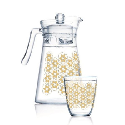 Набор для воды Luminarc Neo Golden Flower Maze (кувшин 1,6л, стакан 270 мл-6 шт) 7 пр Q0569