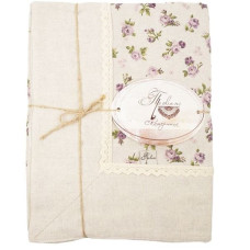 Скатерть Прованс Lilac Rose 180x140 см с кантом и кружевом 003777