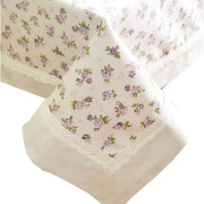 Скатерть Прованс Lilac Rose 220x140 см с кантом и кружевом 003778