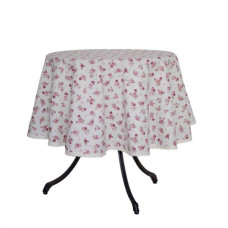 Скатерть круглая Прованс Red Rose d=200 см с кружевом 003791