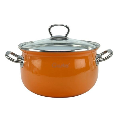 Кастрюля Gusto Premium эмаль 16 см 2,1 л Оранж GT-T-216-O