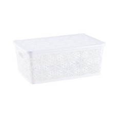 Корзина с крышкой Violet House 14 л WHITE 0404 №2 Ажур W