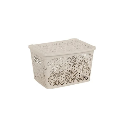 Корзина с крышкой Violet House 7 л CAPPUCHINO 0402 №2 Ажур CAP