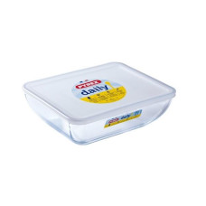 Лоток прямоугольный с крышкой Pyrex Daily 25x20 см 2,25 л стекло 343P000/3046