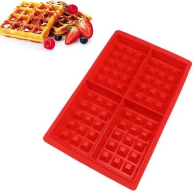 Форма силиконовая для выпечки 4-х вафель 28x18x1,5 см 19568