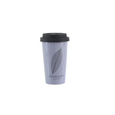 Кружка с силиконовой крышкой Limited Edition Minimalism 400 мл фиолетовая HTK-025