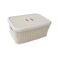 Корзинка прямоугольная с крышкой UCS Knit 6,0 л крем 66000