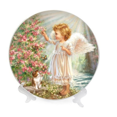 Тарелка фарфор 20,3 см Believe in Angels Ангел с цветами 76000803/3