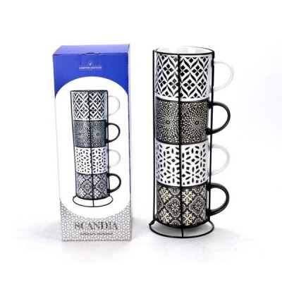 Набор чашек Limited Edition SCANDIA 4х420 мл мет.пидст. S802-09702