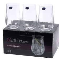 Набор стаканов для воды Bohemia Tulipa Optic 450 мл 6 пр b25300-450