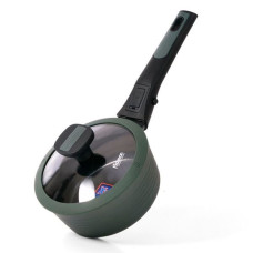 Ковш Fissman Brilliant 16х7,5 см 1,3 л стекл. крышка, съемная ручка, алюм. с антиприг. покр. 14380 F