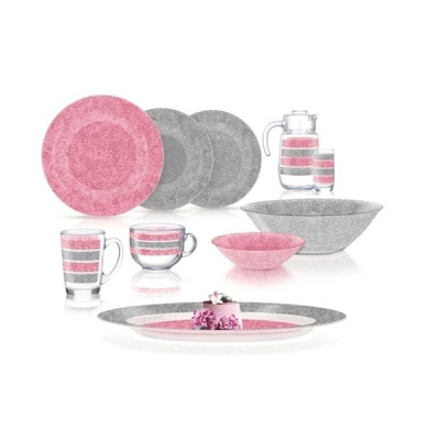 Сервиз столовый Luminarc AMB STONY PINK & GREY 46 пр Q4733
