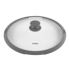 Крышка стеклянная c силиконовым ободком Vinzer 24 см серый VZ 50250