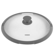 Крышка стеклянная c силиконовым ободком Vinzer 26 см серый VZ 50251