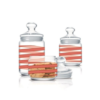 Набор банок Luminarc SPIRAL RED (0,5л, 0,75л, 1л) 3 пр Q0397