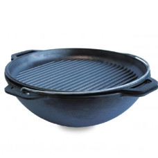 Казан чугунный WOK с крышкой-сковородкой Brizoll 8 л 36х11,5 см W36-2