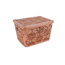 Корзина с крышкой Violet House 7 л CREAM 0402 №2 Ажур CREAM
