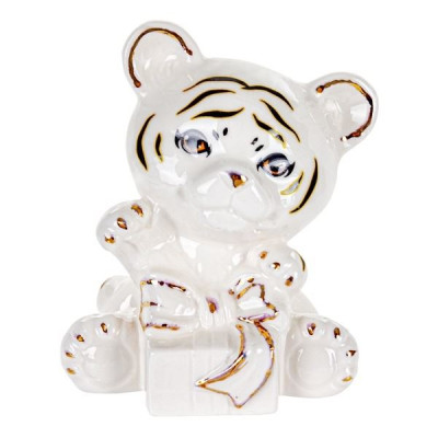 Фигурка декоративная Тигр с подарком 8 см 149-452