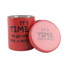 Чашка с крышкой Limited Edition TIME 310 мл коралловая в подар.упак. HTK-050