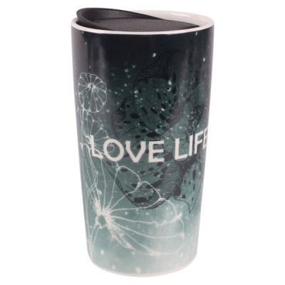 Чашка с крышкой Limited Edition TRAVEL LOVE LIFE 360 мл в подар.упак. HTK-052