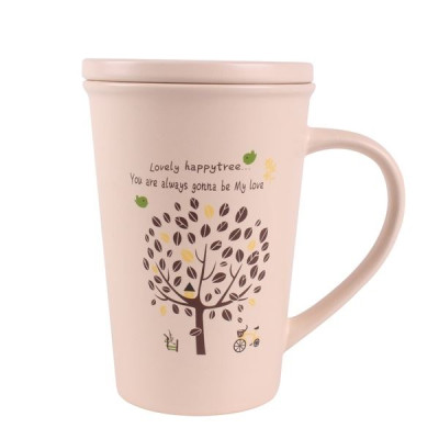 Чашка с крышкой Limited Edition TREE 390 мл белая в подар.упак. HTK-046
