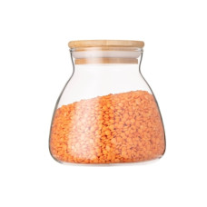 Банка стеклянная с бамбуковой крышкой Ardesto Fresh Hourglass 400 мл AR1340BH