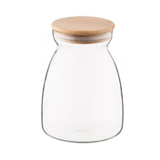 Банка стеклянная с бамбуковой крышкой Ardesto Fresh Hourglass 1100 мл AR1311BH
