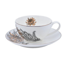 Чашка с блюдцем чайная Astera Charm Floral brown 410 мл A0530-CS410-B
