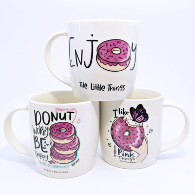 Кружка фарфоровая Бочка 350 мл I like donut 75021230