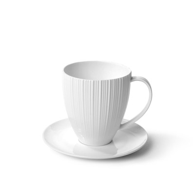 Кружка с блюдцем фарфор Fissman 400 мл Elegance White 9334 F