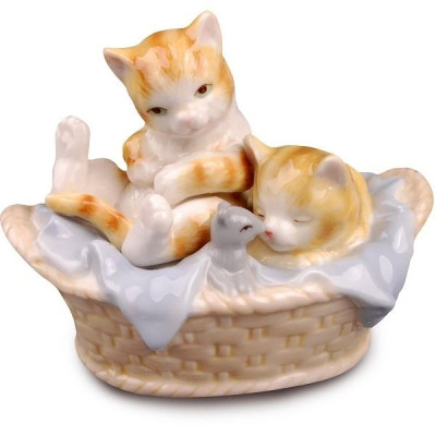 Фигурка декоративная Котята в корзине 9 см 461-075