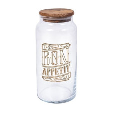 Банка Herevin Bon Appetit 0,89 л деревянная крышка 232005-147