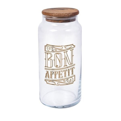 Банка Herevin Bon Appetit 1,4 л деревянная крышка 232006-147