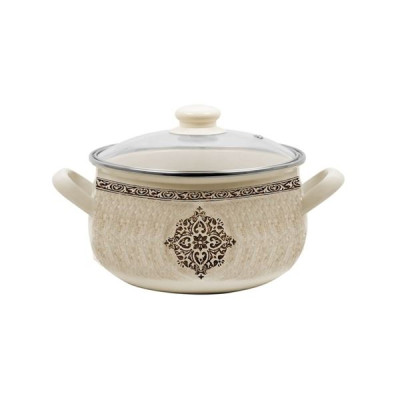 Кастрюля эмаль IDEA HOME 24 см, 6,0 л Beige 6832809