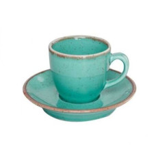 Чашка с блюдцем Porland Seasons Turquoise 80 мл (блюдце 120 мм) 212109.T