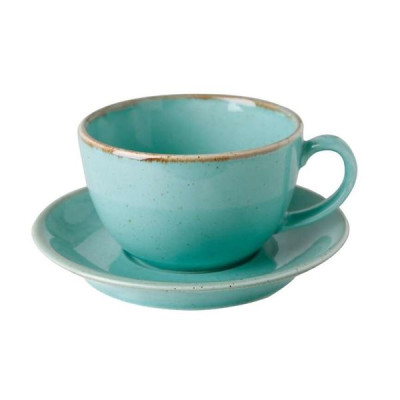 Чашка с блюдцем Porland Seasons Turquoise 320 мл (блюдце 160 мм) 222134.T