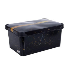 Ящик с крышкой Violet House 10 л Marble BLACK 0647 Marble BLACK