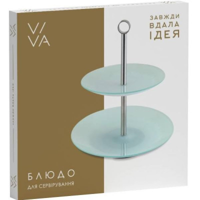 Этажерка 2-х ярусная VIVA SILVER BASE круг S3020SS/M2-Silver