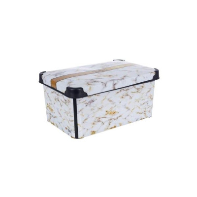 Ящик с крышкой Violet House 20 л Marble White 0648