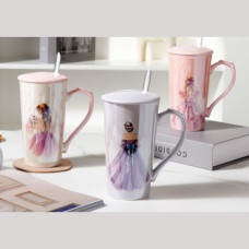 Кружка с ложкой и крышкой Limited Edition LADY 440 мл B060161