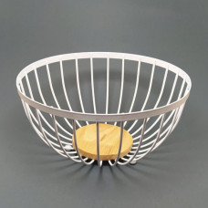 Корзинка Ardesto Midori 25x25x13 см метал, дерево, белый AR0904W