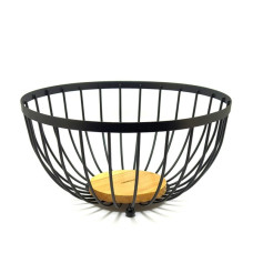 Корзинка Ardesto Midori 25x25x13 см метал, дерево, черный AR0904B