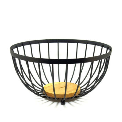 Корзинка Ardesto Midori 25x25x13 см метал, дерево, черный AR0904B