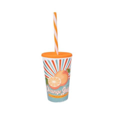 Стакан с трубочкой Herevin 650 мл Orange Juice 161948-028