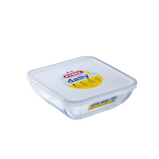 Лоток квадратный с крышкой Pyrex Daily 20x20 см 2 л стекло 319P000/3044