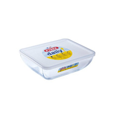 Лоток прямоугольный с крышкой Pyrex Daily 22x17 см 1,3 л стекло 342P000/3046