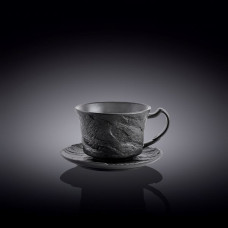 Чашка с блюдцем Wilmax Slatestone Black 110 мл WL-661150 / AB